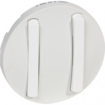 Лицевая панель LEGRAND Celiane двухклавишный выключатель 1-полюсный / переключатель Кат. № 0 670 01/02/31/32 с тонкими клавишами белый