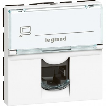 Розетка LEGRAND RJ 45 Программа Mosaic категория 5е FTP 2 модуля белый