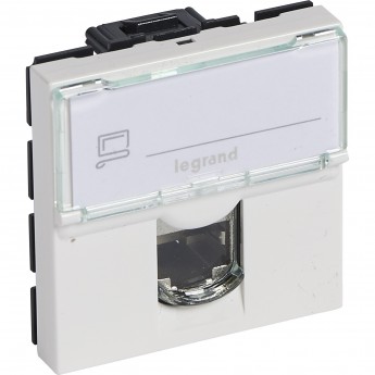 Розетка LEGRAND RJ 45 Программа Mosaic категория 5е UTP 2 модуля белый