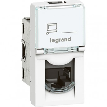 Розетка LEGRAND RJ 45 Программа Mosaic категория 6a UTP 1 модуль белый