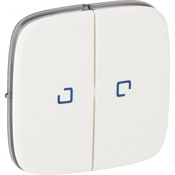 Лицевая панель LEGRAND Valena ALLURE для выключателя двухклавишного с подсветкой белая Лицевая панель LEGRAND Valena ALLURE для выключателя двухклавишного с подсветкой белая