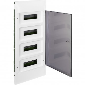 Пластиковый щиток LEGRAND PRACTIBOX S встраиваемый в полые стены 4X12 дымчатая дверь