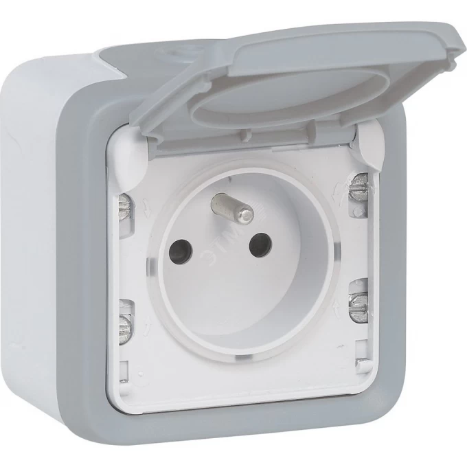 Розетка LEGRAND PLEXO 2К+З с заземлением французский стандарт накладная 069731