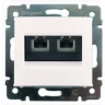 Информационная розетка LEGRAND Valena RJ45 категория 6 UTP 2 выхода на захватах белый 774247