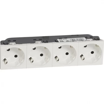 Розетка LEGRAND Mosaic 4Х2К+З под углом 45°, белый