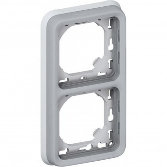 Суппорт с рамкой LEGRAND Plexo для встроенного монтажа 2 поста, серый Суппорт с рамкой LEGRAND Plexo для встроенного монтажа 2 поста, серый